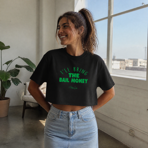 I'll Bring the Bail Money Cropped Boxy Tee — lifestyle hero
