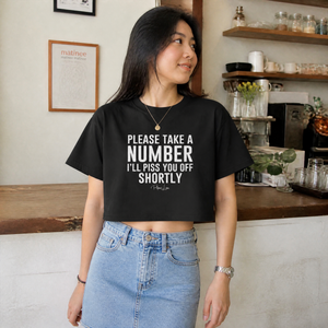 Please Take A Number Cropped Boxy Tee — lifestyle hero