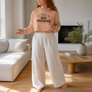 I'll bring the Bad Decisions Cropped Hoodie — lifestyle hero