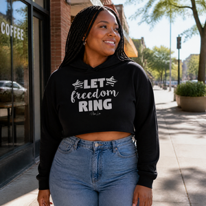Let Freedom Ring Cropped Hoodie — lifestyle hero