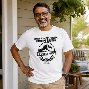 Don't Mess With Grandpasaurus Classic Tee — lifestyle hero