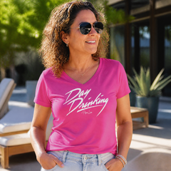 Day Drinking Women's Graphic V-Neck — lifestyle hero