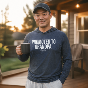 Promoted To Grandpa Hooded Long Sleeve Tee — lifestyle hero