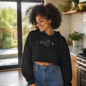 Horses EKG Cropped Hoodie — lifestyle hero