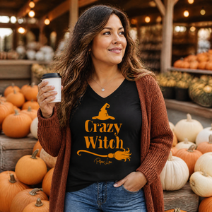 Crazy Witch Women's Graphic V-Neck — lifestyle hero