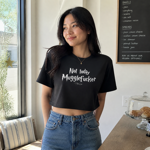 Not Today Mugglefucker Cropped Boxy Tee — lifestyle hero