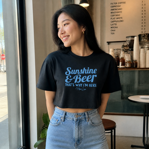 Sunshine and Beer Cropped Boxy Tee — lifestyle hero
