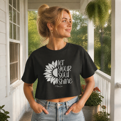 Let Your Soul Shine Cropped Boxy Tee — lifestyle hero