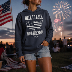 Back To Back World War Champs Hooded Long Sleeve Tee — lifestyle hero
