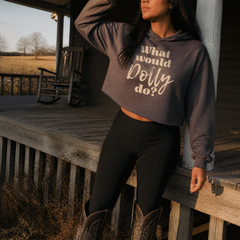 What Would Dolly Do Cropped Hoodie — lifestyle hero