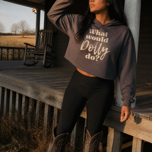What Would Dolly Do Cropped Hoodie — lifestyle hero