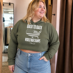 Back To Back World War Champs Cropped Hoodie — lifestyle hero