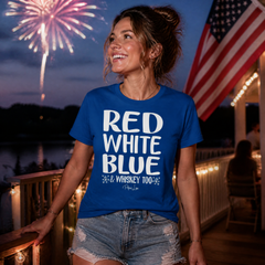 Red White Blue And Whiskey Too Premium Tee — lifestyle hero