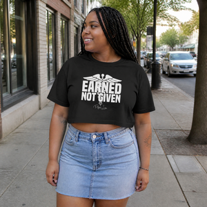 Earned Not Given RN Cropped Boxy Tee — lifestyle hero
