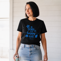 The Beach Is My Happy Place Premium Tee — lifestyle hero