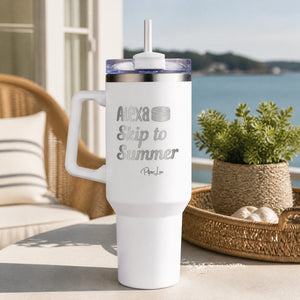 Alexa Skip To Summer 40oz Engraved Travel Tumbler — lifestyle