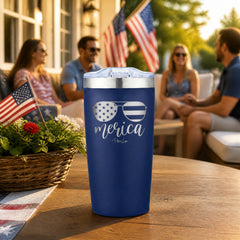 Merica 20oz Engraved Adventure Tumbler — lifestyle