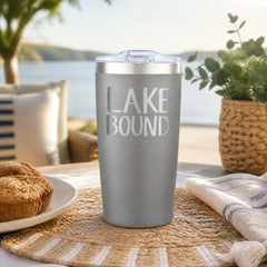 Lake Bound 20oz Engraved Adventure Tumbler — lifestyle