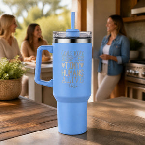 Goals Today: Keep The Tiny Humans Alive 40oz Engraved Travel Tumbler — lifestyle