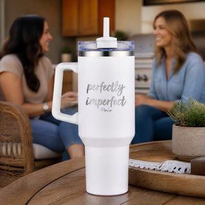 Perfectly Imperfect 40oz Engraved Travel Tumbler — lifestyle