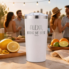 Alexa Bring Me Beer 20oz Engraved Adventure Tumbler — lifestyle