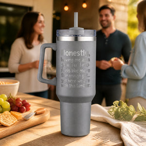 Honestly, Having Me As A Son-In-Law 40oz Engraved Travel Tumbler — lifestyle