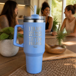 Long Walks To The Tattoo Parlor 40oz Engraved Travel Tumbler — lifestyle
