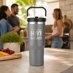 Firefighter Are Hot Stuff 30oz Engraved Saratoga Tumbler — lifestyle
