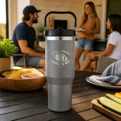 Y'all Hush The Game Is On 30oz Engraved Saratoga Tumbler — lifestyle