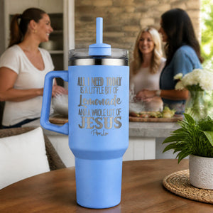 Jesus And Lemonade 40oz Engraved Travel Tumbler — lifestyle