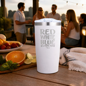 Red White Blue And Titos Too 20oz Engraved Adventure Tumbler — lifestyle
