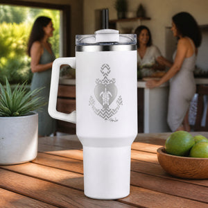 Sea Turtle Anchor 40oz Engraved Travel Tumbler — lifestyle