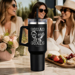 Squad Goals 40oz Engraved Travel Tumbler — lifestyle