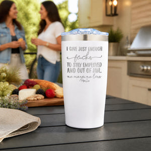 I Give Just Enough Fucks 20oz Engraved Adventure Tumbler — lifestyle