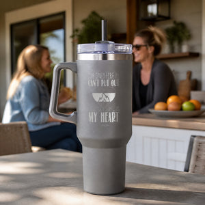 The Only Fire 40oz Engraved Travel Tumbler — lifestyle