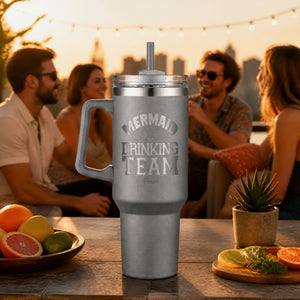 Mermaid Drinking Team 40oz Engraved Travel Tumbler — lifestyle