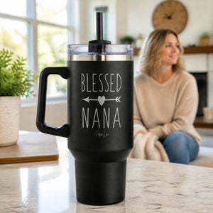 Blessed Nana 40oz Engraved Travel Tumbler — lifestyle