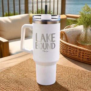 Lake Bound 40oz Engraved Travel Tumbler — lifestyle
