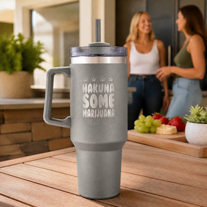 Hakuna Some Marijuana 40oz Engraved Travel Tumbler — lifestyle