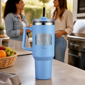 Earned Not Given RN 40oz Engraved Travel Tumbler — lifestyle