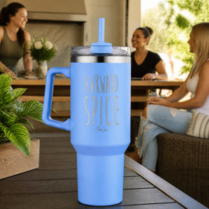Awkward Spice 40oz Engraved Travel Tumbler — lifestyle