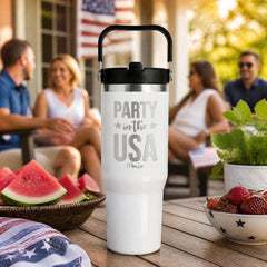 Party In The USA 30oz Engraved Saratoga Tumbler — lifestyle