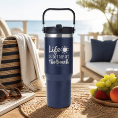 Life Is Better At the Beach 30oz Engraved Saratoga Tumbler — lifestyle
