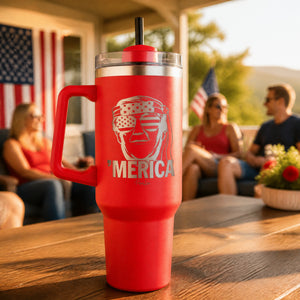 Merica Bandana 40oz Engraved Travel Tumbler — lifestyle