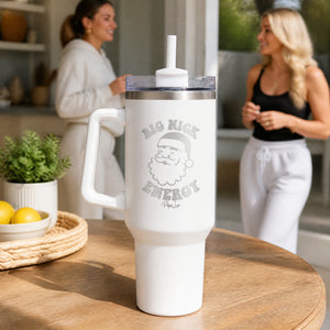 Big Nick Energy 40oz Engraved Travel Tumbler — lifestyle