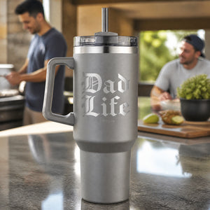 Dad Life 40oz Engraved Travel Tumbler — lifestyle