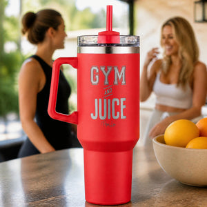 Gym And Juice 40oz Engraved Travel Tumbler — lifestyle