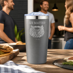 Size Matters (Beard) 20oz Engraved Adventure Tumbler — lifestyle