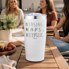 Nursing Naps Netflix 20oz Engraved Adventure Tumbler — lifestyle