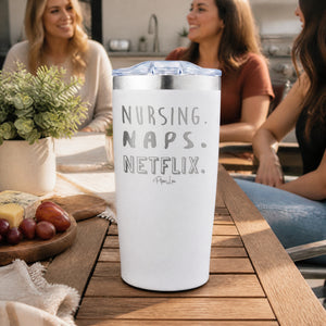 Nursing Naps Netflix 20oz Engraved Adventure Tumbler — lifestyle